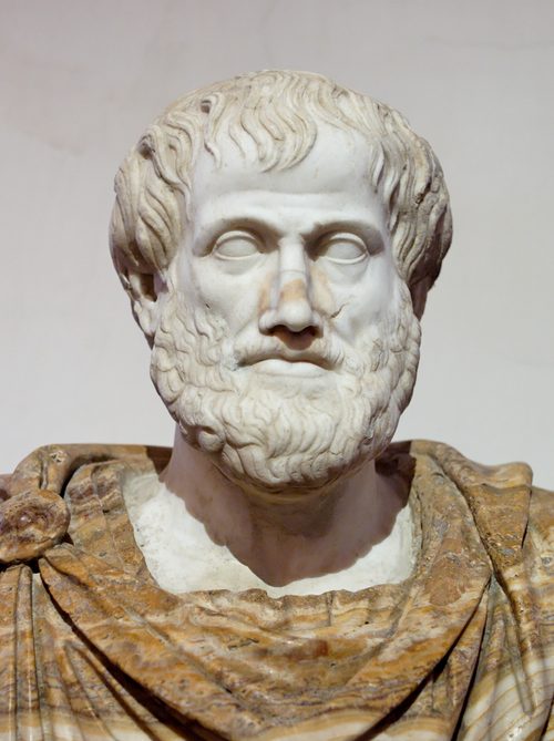 Busto de Aristóteles, copia romana del original de Lisipo (s. IV a.C.) — Palazzo Altemps, Roma. Dominio público